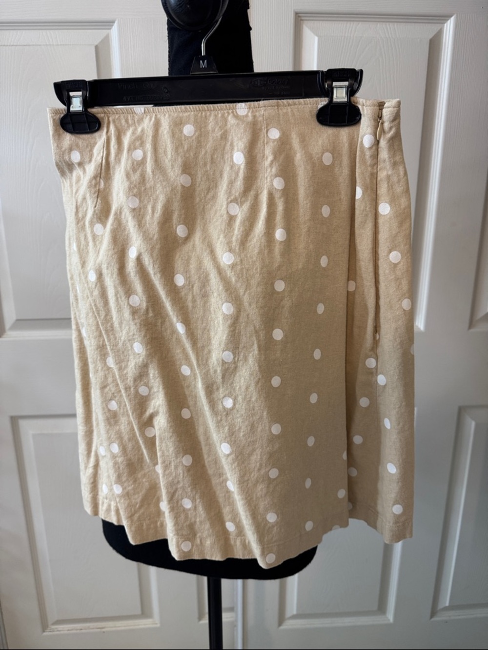 Old Navy Beige Polka Dot A-Line Skirt